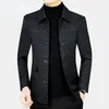 Jaquetas masculinas primavera e outono jaqueta casual impressão lapela roupas de marca de negócios h01