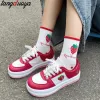 shoes Soft Candy Girls Rainbow Heart Kawaii Casual Shoes College Style Lolita Sports Lolita Shoes Female Women's Sneakers Harajuku