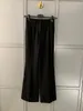 Pantaloni da donna Moda Puro cotone Twill Bit Flare Alta qualità 2024 Primavera All-Match Solid Pantaloni neri Lady