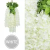 Flores decorativas conjunto de guirlanda de glicínias, videiras artificiais realistas, decoração para casa, casamento, jardim, 12 peças, flor falsa colorida 3