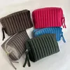 Kosmetiktaschen, weicher Samt, Make-up-Tasche, Kosmetiktasche mit Reißverschluss, gestreift, Aufbewahrung, Retro, tragbarer Mini-Toilettenartikel-Organizer