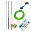 Combo Sougayilang 2.7m Fly Fishing Rod Combo Ultralight Fly Rods and 5/6 CNC Aluminum Fly Fishing Reel with Fihshing Line and Lure Set