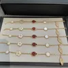 Designer sieraden luxe armband Vanca vier blad gras ster Ladybug vijf bloem vrouwelijk 18k rose goud natuurlijk witte fritillaria