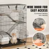 Cages VEVOR 4 Tier Large Cat Playpen 30lbs/Layer DIY Cat Fence Cage Exercise Place Crate Metal Wire Kennel Indoor Rabbit House for Pet
