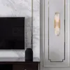 Vägglampa naturligt marmor ledande sconce ljus nordisk metall för vardagsrummet sängen sovrum bra