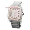 Aangepaste luxe mode echte hiphop ijskoude roestvrijstalen mechanische diamant vvs moissanite horloge voor heren