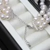 Real Natual Pearl Bead Necklace For WomenThree Strands Pearl Necklace Classic Sweater Chain Christermas Gift 240227