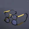 Lunettes de soleil Cadres Marque Designer Square Femmes Couleur Splicing Lunettes Full Frame UV400 Lentille optique Sports de plein air Sun Lunettes