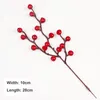 Dekorativa blommor 1/3/5pc Red Berry Stems Artificial Christmas Berries Diy Xmas Wreath Fake Picks For Party Decoration