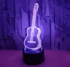 Luci notturne a led 3D Touch Remote Control Guitar Light Atmosfera 3D Visual Light Sevencolor Lampada da tavolo piccola per la festa di Natale 2335344