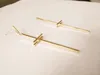 Dangle Earrings Exquisite Metal Cross Gold Color Color Fashion Vintage Long Earing Women Jewelry Accessories NAWIY E1259