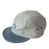 Casquettes de baseball Japonais Short Brim Denim Blue Baseball Hat Femmes Street Soft Visière à cinq côtés pour hommes en plein air décontracté polyvalent casquette à bord plat