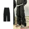 Pantaloni Pantaloni cargo in velluto a coste Tasca laterale da uomo Pantaloni sportivi a gamba larga Hip Hop Moda maschile Elastico in vita Jogger Pantaloni Harlan Donna Streetwear