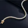 3mm Moissanite Diamond 6-9 tum Miami Hiphop Tennis Chain för man 18K Solid Gold Prong Seting Luxury Tennis Armband grossist