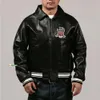 Avirex Black Lapel Sheepskin Läderjacka Casual Athletic Flight Suit 1975 USA 6879RDD 2024 Designer Jacket för Man USA Jacket 463