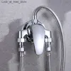 Bathroom Sink Faucets G1/2 bathtub shower faucet hot and cold water mixing valve bathroom shower countertop mounted chrome valve bathroom shower Q240301