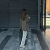 Kvinnors jeans wcfcx studio leopard tryck y2k kvinna retro streetwear lös koreansk stil överdimensionerad rak baggy bred ben