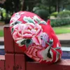 Berets 202412-shi Ins Chic Winter Designer Ethnic Style Passionate Red Flowers Wool Felt Lady Beret Hat Women Leisure Painter Cap