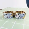 Link Bracelets Boho Design Customize Letter Love Love Rainbow Bracelet Stackable Elastic Tile Friends 선물