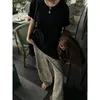 Kvinnors jeans wcfcx studio leopard tryck y2k kvinna retro streetwear lös koreansk stil överdimensionerad rak baggy bred ben