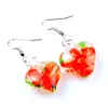 Dangle Earrings Wholesale Womens 2024 6pairs Handmade Heart Murano Lampwork Glass Women's Noctilucent Flower Summer Vocation