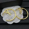 Fashion Hoops Earrings Designer Simple Earing for Man Womens Classic 2 Colors Gold Silver