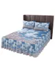 Bed Skirt Blue Sky Clouds Flowers Elastic Fitted Bedspread With Pillowcases Protector Mattress Cover Bedding Set Sheet