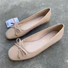 Casual Schoenen Zwart Zacht Leer Dames Enkele Zoete Strik Platte Vrouw Lente Loafers Slip Op Mocassins Ballerina's EU41