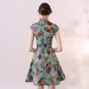 Vêtements ethniques Sexy Court Cheongsam 2024 Été Petit Parfum Amélioré Filles Élégant Quotidien Mince Style Chinois Robe De Soirée Qipao Pour