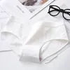 Culotte en coton pour femmes, sous-vêtements, taille moyenne, Simple, antibactérien, entrejambe, Absorption d'humidité, élastique, doux, pour filles