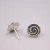 Stud Earrings Real Silver 925 For Women Female Girl Gold Retro Flower National Style Personality