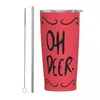 タンブラーHazbin Els Oh Deer Mug Tumbler with Straw Stainless Steel Travel Mug