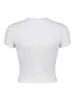 Damen-T-Shirts, Y2K-Crop-Top mit quadratischem Ausschnitt, Damen-Spitzenbesatz, schmale Passform, kurzärmelig, tief ausgeschnitten, solides, enges T-Shirt, Basic-T-Shirt, Partykleidung