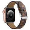 Модный роскошный ремешок для Apple Watch 38, 40, 41, 42, 44, 45, 49 мм, кожаный ремешок для часов с цветочным принтом, браслет для Iwatch Ultra 9, 8, 7, 6, 5, 4, 3, 2, 1 SE, дизайнерский ремешок для часов Apple
