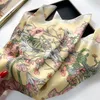 70x70cm Simple Presbyopia Designer Colourful Flowers Silk Scarf Headband for Women Fashion Long Handle Bag Scarves Paris Shoulder Tote Luggage Ribbon Head Wraps