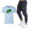 Set da uomo estivo nuovo T-shirt in cotone Top a maniche corte Pantaloni casual neri Set di abbigliamento comodo alla moda in due pezzi