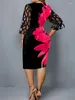 Casual Dresses Plus Size Dress for Women Elegant Midi 2024 Autumn Winter Fashion Slim Evening Party Black