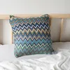 Knitted Cushion Cover Soft Boho Orange Green Flocking Pillow Case 45cm45cm for Home Decoration Living Room Bed 240223