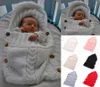 6 färger pyjamas nyfödd baby spädbarnsduk stickad sovsäck varm ull blandar virkning stickad hoodie swaddling wrap bra kvalitet4049750