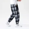 Pants Fashion New Winter Men Women Warm Plaid Fleece Fabric Allmatch Outdoor Casual Thick Sweatpant Loose Trend Fleece Pants for Men