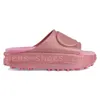 2024 Nova plataforma de moda lona slide designer sandálias mulheres placa de borracha chinelos mulher plana slides rosa bege praia sapatos sliders tamanho 36-45