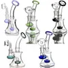 작은 유리 물 파이프 손 흡연 봉 파이프 Shisha Hookah Recycler dab rig bubbler와 14mm banger