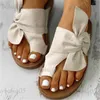 Slippers Flat Bow Large Womens Shoes 2023 Summer New Cool and Slippery Outwear Versatile Beach Slippers T240301