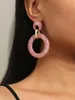 Dingle örhängen 2024 enkel fast färg akrylkedja droppe för kvinna mode koreansk överdrift stor gåva smycken gif