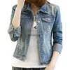 Jaquetas femininas atacado- 2017 verão blouson moda oversized denim magro veste en jean femme manche longue legal jeans 240301