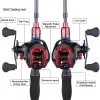 Kombinacja sougayilang 1,8 m 2,1M Casting Combo Portable 4 sekcje wędkarskie z włókna węglowego i 17+1BB Baitcasting Reel Tack