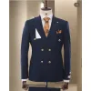 Suits Classic 4 Gold Buttons Man Blazer Trousers DoubleBreasted Peaked Lapel Men'S Suit Coat Wedding Clothing 2 Pcs Jacket Pants