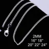 2mm 925 Sterling Silver Curb Chain Halsband Fashion Women Hummer Clasps Chains SMYCHITY 16 18 20 22 22 26 tum GA2622451