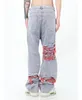 High Street Hip Hop niszczy szczotkowane haftowane workowate dżinsy swobodne proste dżinsowe spodnie mężczyzna kobiety 240228