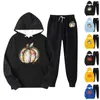 Men's Tracksuits 2024 Spring Hooded Sweatshirts Men Pumpkin Hoodies Sweatshirt Sweatpants Suit Autumn Warm Tracksuit Sets Outwear